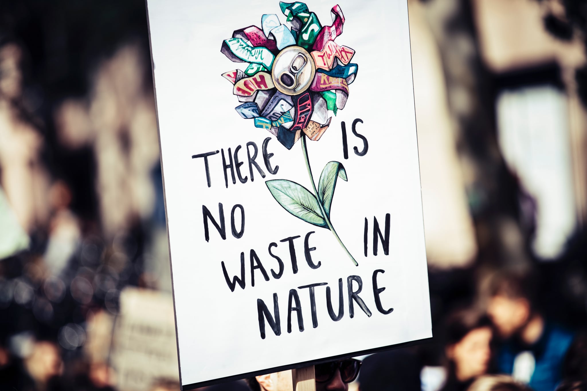 sign with the handwritten text 'there is no waste in nature'